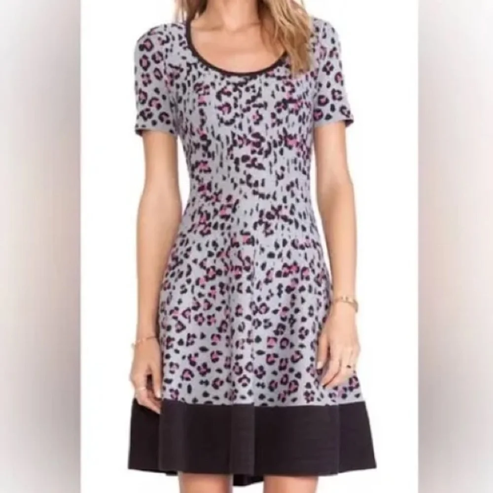 Kate Spade Pink and Black Viscose Leopard Print Dress Size S